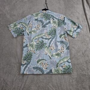 Vintage Aloha Republic Shirt Mens M Blue Floral Hawaiian Button Up Made In USA